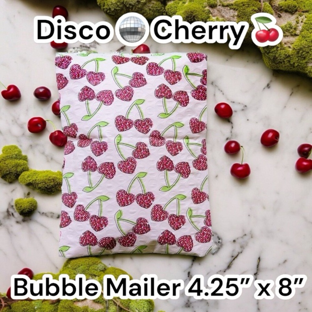 Disco Cherry Poly Bubble Mailer 4.25" x 8" Shipping Envelopes 10 Pack